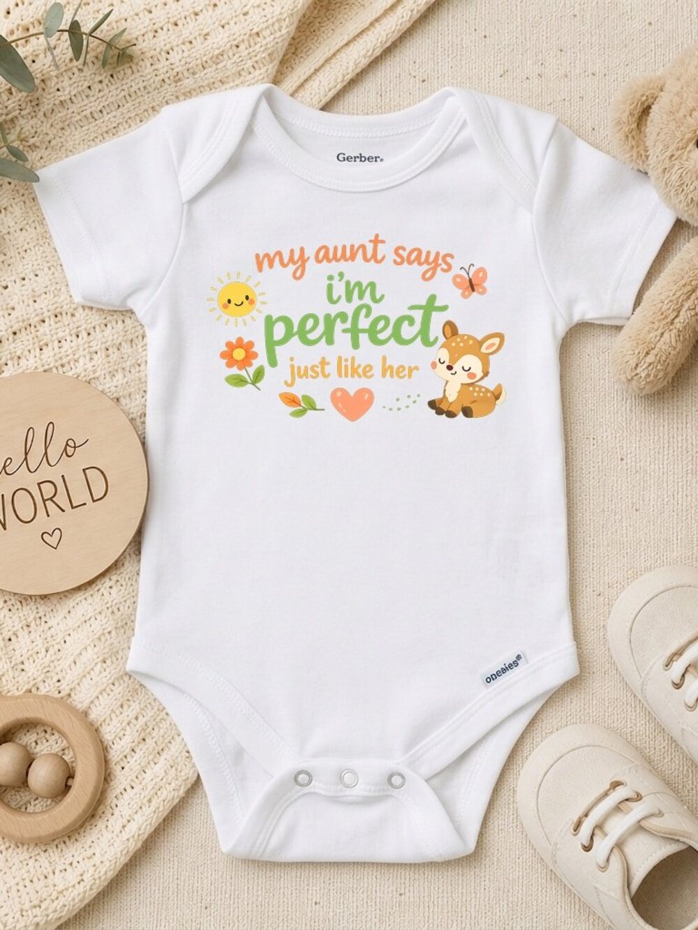 Aunt Says I'm Perfect Long Sleeve Baby Gift ONESIE®